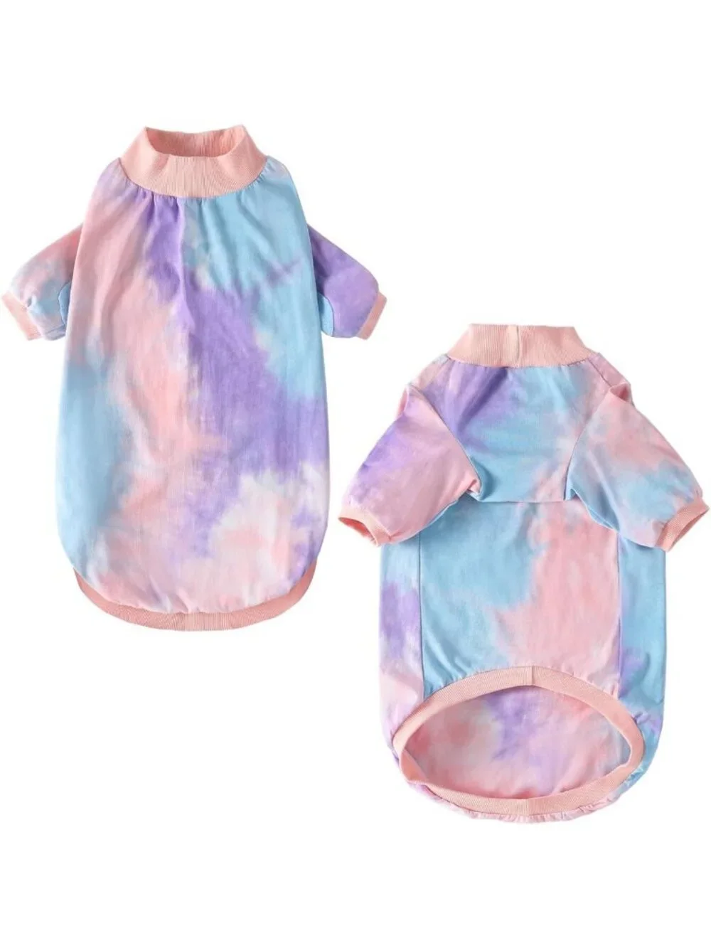Colorful Tie Dye Dog T-Shirt - Soft, Stretchy, Breathable Pet Pajamas for Large